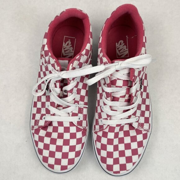 Vans Off The Wall Womens Sz 6 Low Top Sneakers Pink White Checkered Lace Up Shoe - Picture 7 of 13